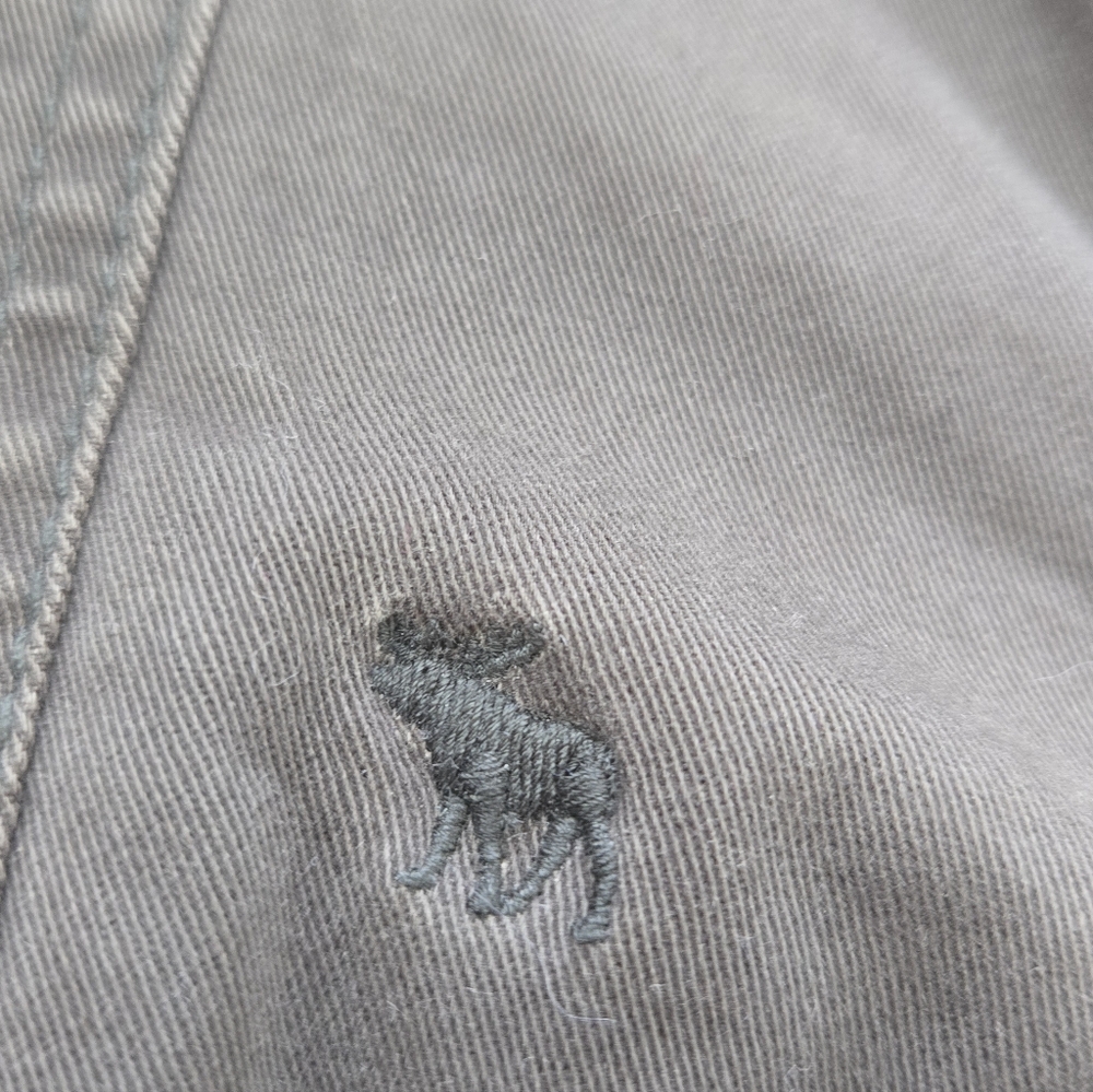 A&F Army Green Hooded Jean Jacket - Picture 3 of 10